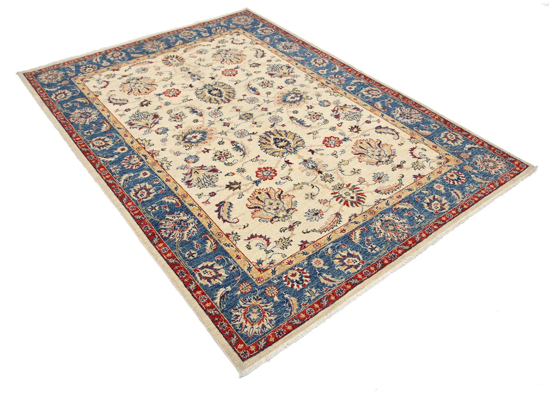 Afghan Ziegler Rug 4' 10" x 6' 7" Hand-Knotted | No. AT86518