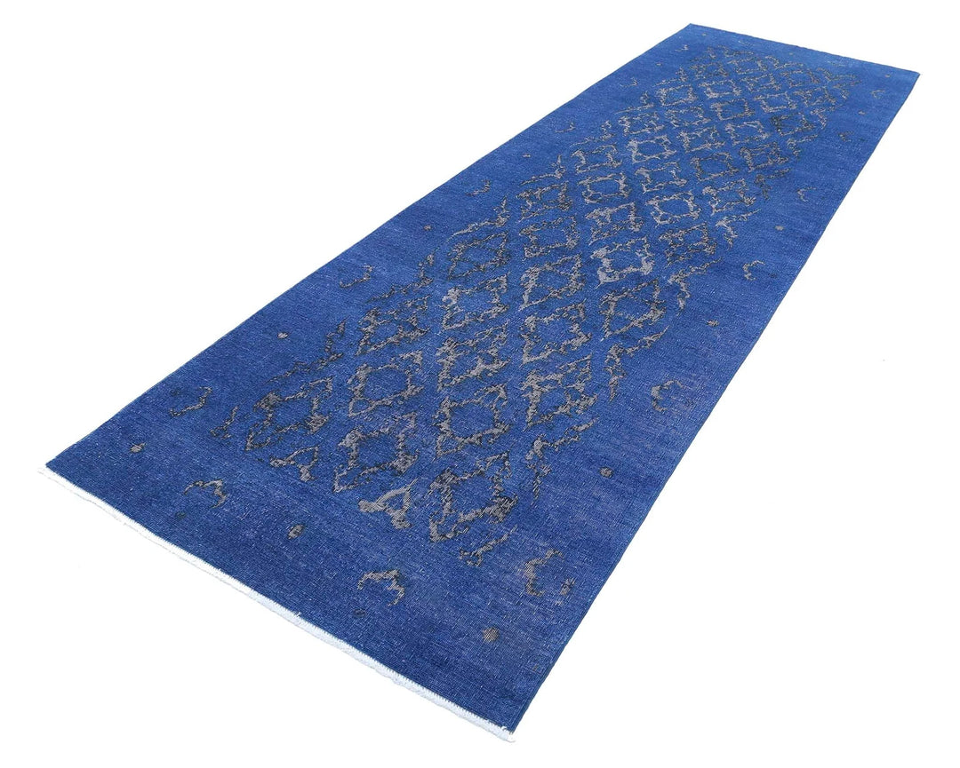 Blue Afghan Onyx Rug 3' 10" x 12' 7" Hand-Knotted | No. AT86573