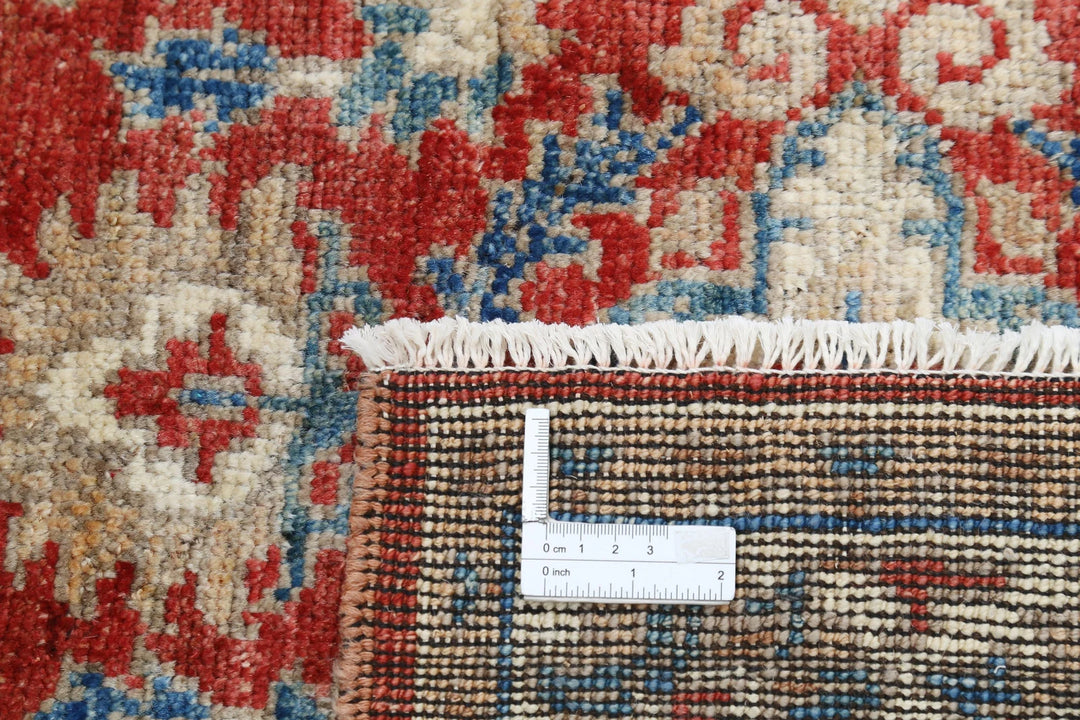 Red Afghan Ziegler Rug 3' 10" x 5' 11" Hand-Knotted | No. AT86582