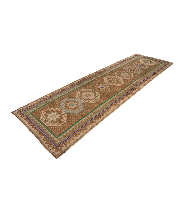 Turkish Kars Vintage Rug 3' 6" x 12' 2" Hand-Knotted | No. AT86597