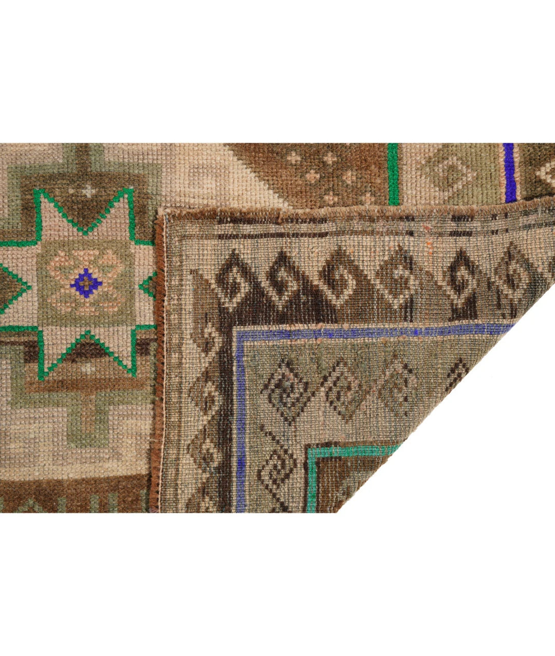 Turkish Kars Vintage Rug 3' 6" x 12' 2" Hand-Knotted | No. AT86597