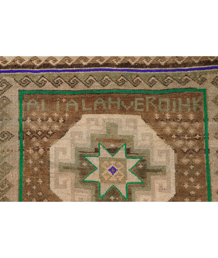 Turkish Kars Vintage Rug 3' 6" x 12' 2" Hand-Knotted | No. AT86597