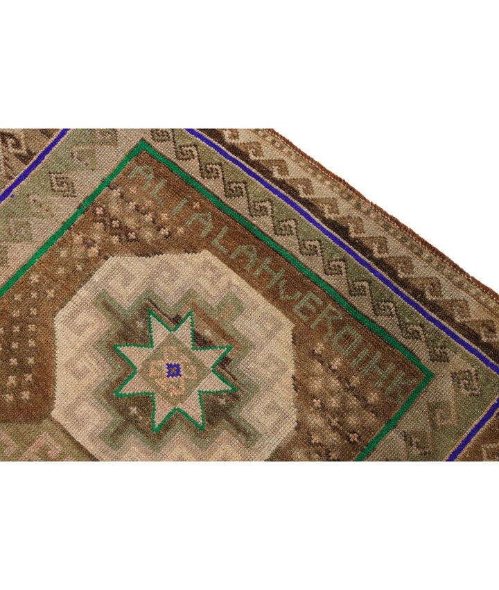 Turkish Kars Vintage Rug 3' 6" x 12' 2" Hand-Knotted | No. AT86597