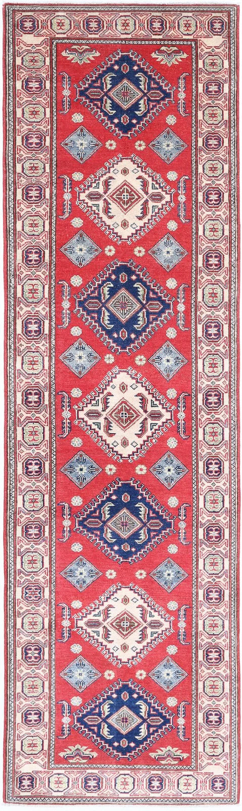 Afghan Kazak Rug 2' 9" x 9' 11" Hand-Knotted | No. AT86606