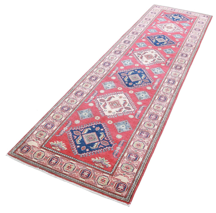 Afghan Kazak Rug 2' 9" x 9' 11" Hand-Knotted | No. AT86606