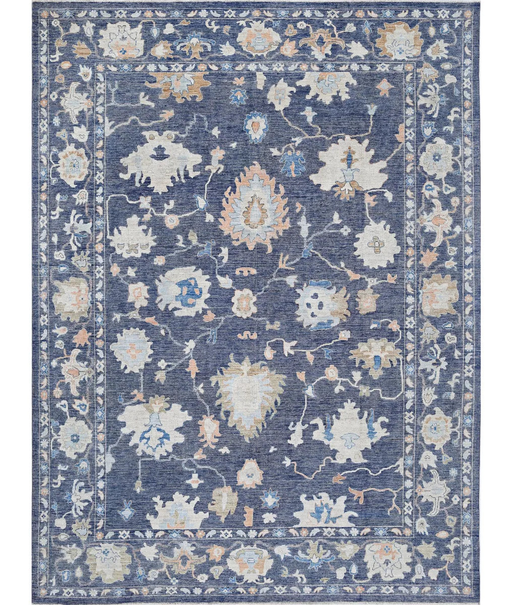 Grey Afghan Oushak Rug 10' 4" x 13' 11" Hand-Knotted | No. AT866142