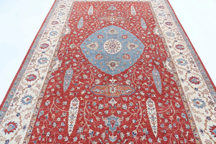 Afghan Ziegler Rug 6' 7" x 10' 5" Hand-Knotted | No. AT86985