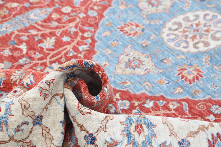 Afghan Ziegler Rug 6' 7" x 10' 5" Hand-Knotted | No. AT86985