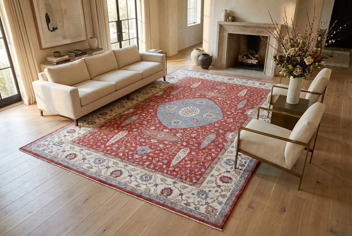 Afghan Ziegler Rug 6' 7" x 10' 5" Hand-Knotted | No. AT86985