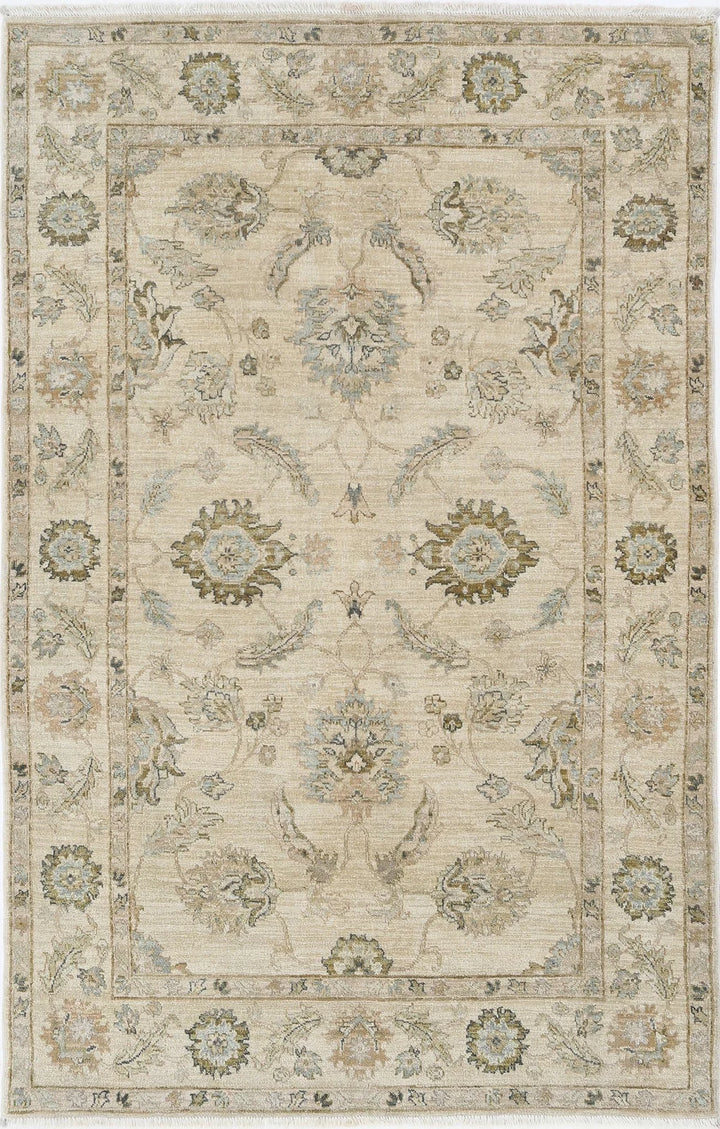 Indian Ziegler Rug 4' 5" x 6' 10" Hand-Knotted | No. AT87177