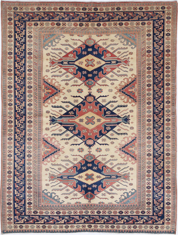 Afghan Tribal Shirvan Rug 5' 3" x 6' 9" Hand-Knotted | No. AT87214