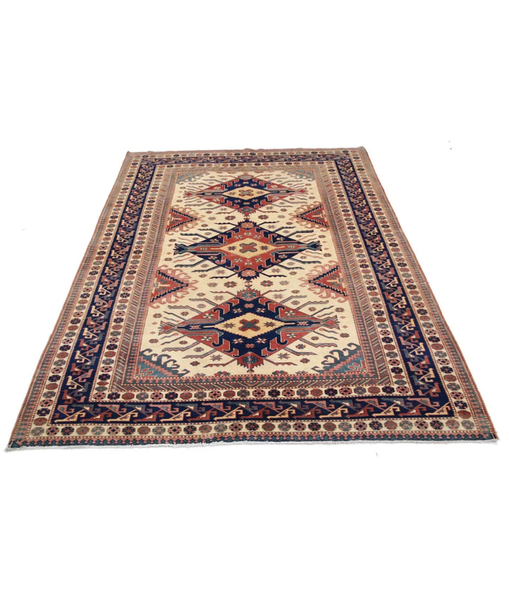 Afghan Tribal Shirvan Rug 5' 3" x 6' 9" Hand-Knotted | No. AT87214