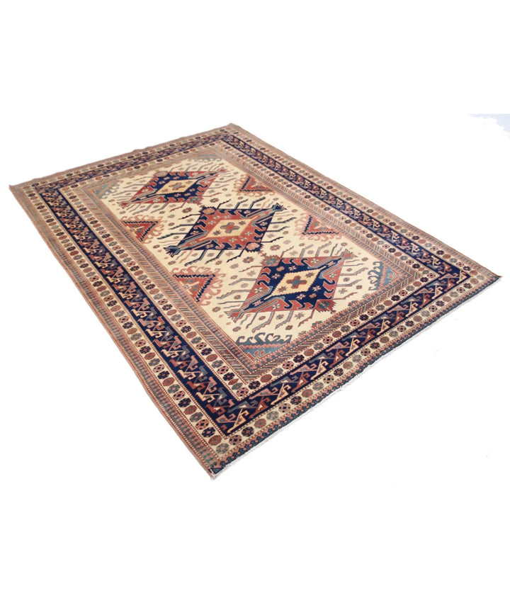 Afghan Tribal Shirvan Rug 5' 3" x 6' 9" Hand-Knotted | No. AT87214