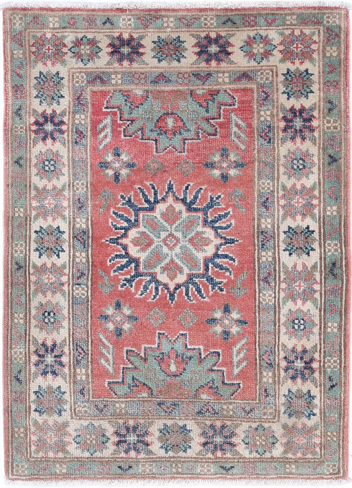 Afghan Kazak Rug 2' 0" x 2' 9" Hand-Knotted | No. AT87308