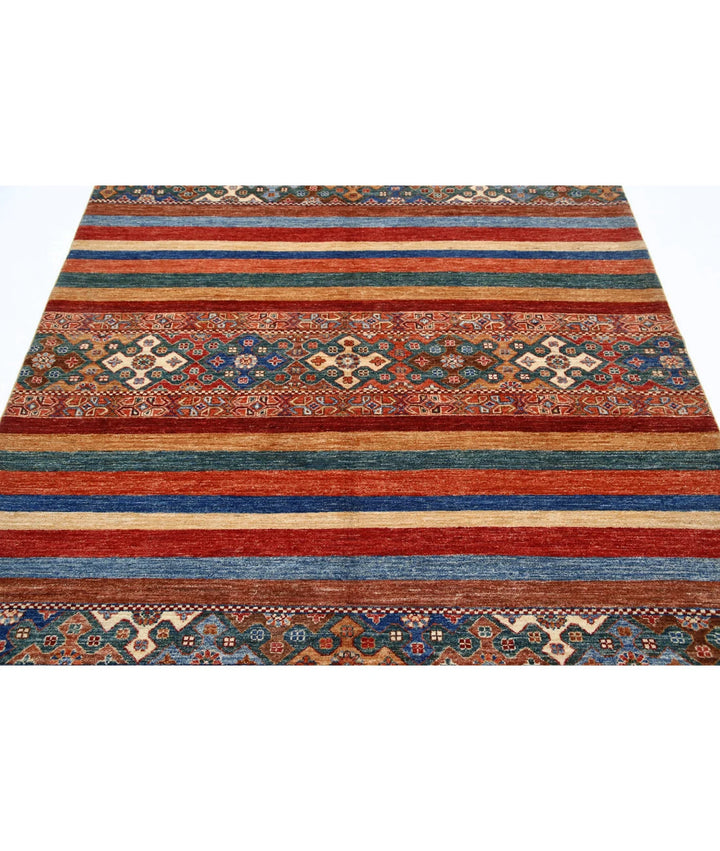 Afghan Khurjeen Rug 5' 9" x 7' 9" Hand-Knotted | No. AT87360