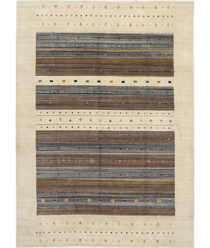 Ivory Indian Lori Rug 8' 3" x 11' 5" Hand-Knotted | No. AT87389