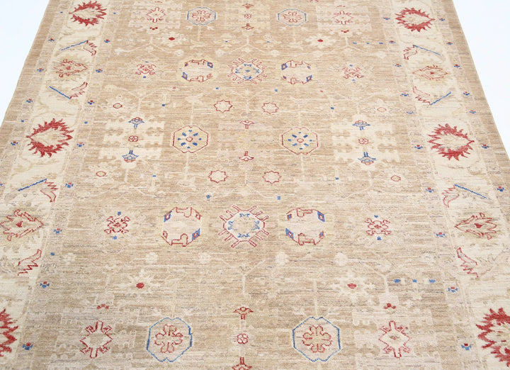 Afghan Ziegler Farhan Rug 5' 7" x 7' 11" Hand-Knotted | No. AT87457