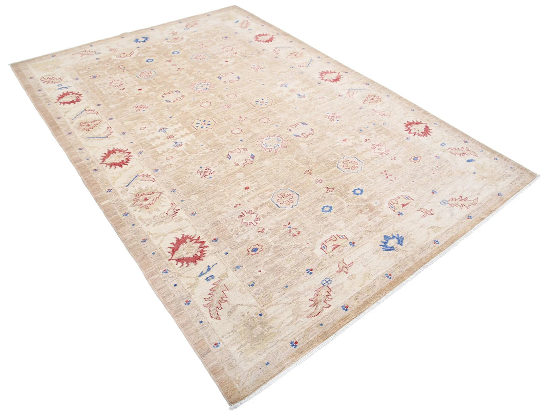 Afghan Ziegler Farhan Rug 5' 7" x 7' 11" Hand-Knotted | No. AT87457