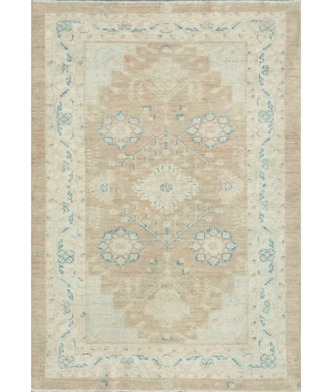 Brown Afghan Serenity Rug 3' 10" x 5' 6" Hand-Knotted | No. AT875256