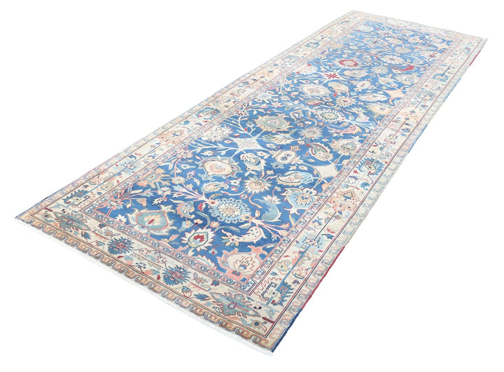 Indian Tabriz Rug 4' 0" x 12' 0" Hand-Knotted | No. AT87583