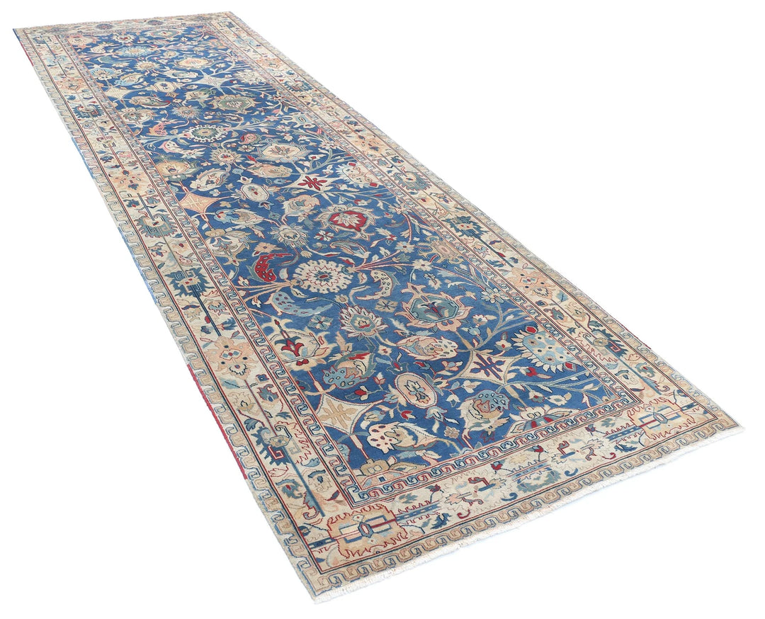 Indian Tabriz Rug 4' 0" x 12' 0" Hand-Knotted | No. AT87583