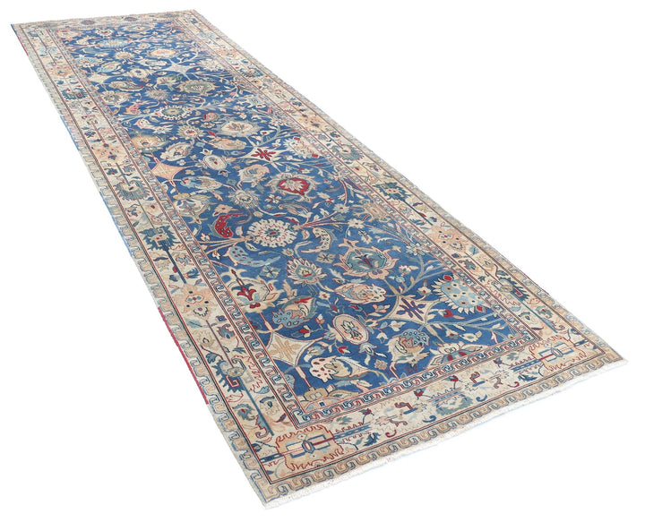 Indian Tabriz Rug 4' 0" x 12' 0" Hand-Knotted | No. AT87583
