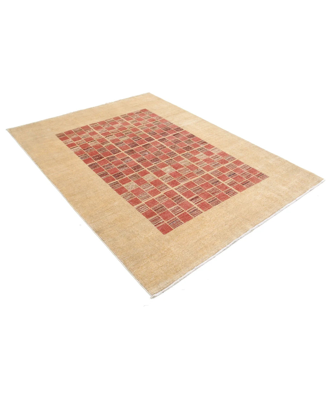 Afghan Modcar Rug 5' 4" x 7' 2" Hand-Knotted | No. AT87645