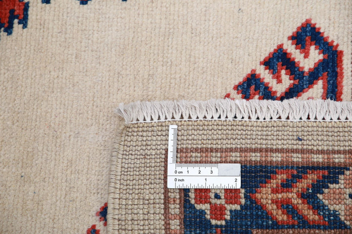 Afghan Kazak Rug 6' 0" x 8' 11" Hand-Knotted | No. AT87690