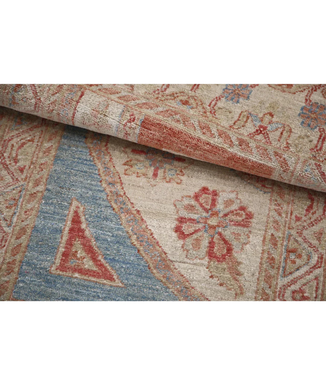 Blue Afghan Ziegler Rug 2' 1" x 3' 11" Hand-Knotted | No. AT877660