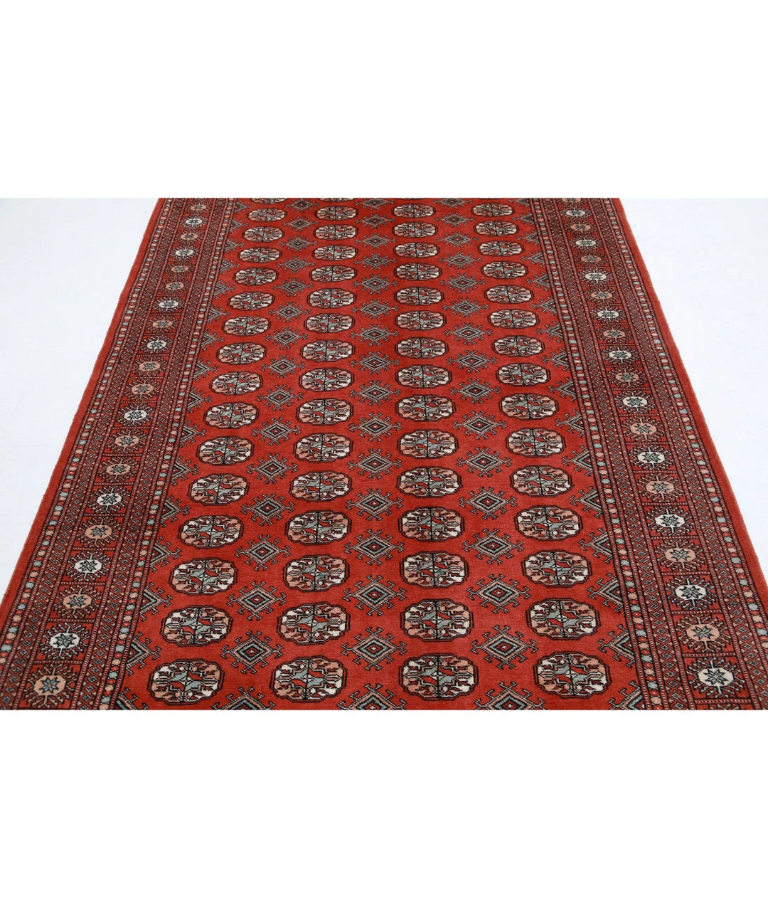 Pakistani Bokhara Rug 5' 1" x 8' 2" Hand-Knotted | No. AT87952
