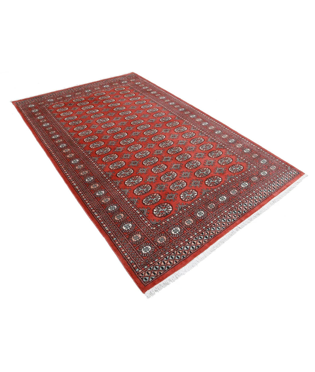 Pakistani Bokhara Rug 5' 1" x 8' 2" Hand-Knotted | No. AT87952