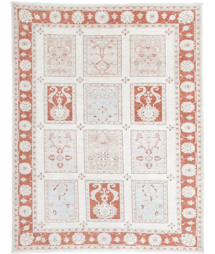 Afghan Bakhtiari Rug 5' 6" x 7' 2" Hand-Knotted | No. AT87987