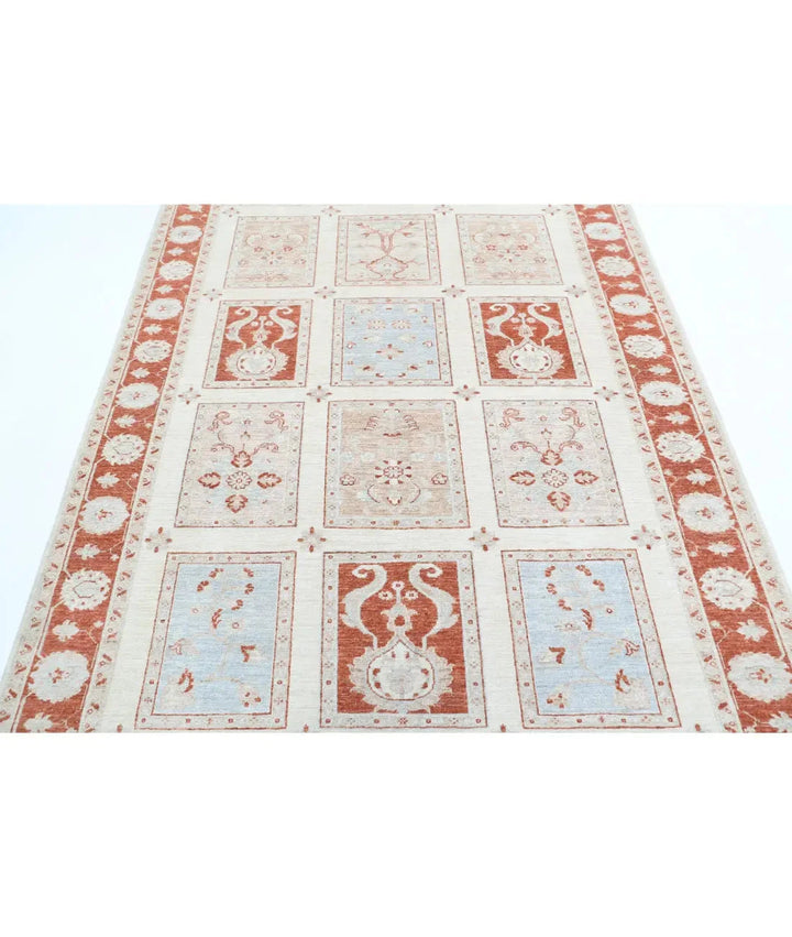Afghan Bakhtiari Rug 5' 6" x 7' 2" Hand-Knotted | No. AT87987