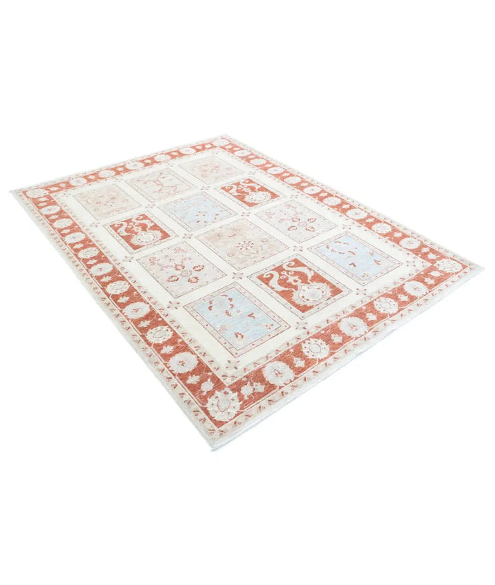 Afghan Bakhtiari Rug 5' 6" x 7' 2" Hand-Knotted | No. AT87987