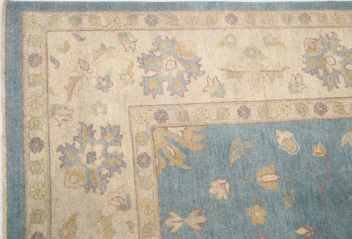 Blue Afghan Ziegler Rug 8' 9" x 11' 10" Hand-Knotted | No. AT88061