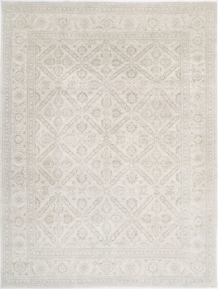 Afghan Tabriz Rug 9' 9" x 12' 10" Hand-Knotted | No. AT88067