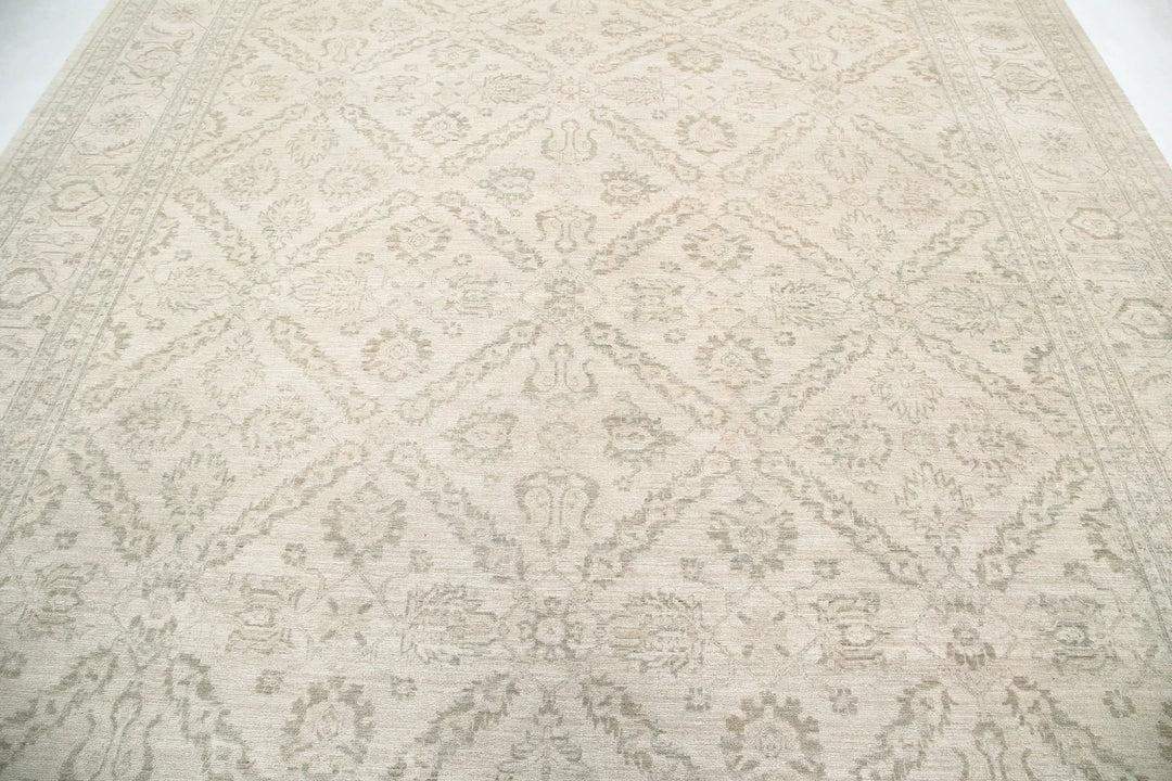 Afghan Tabriz Rug 9' 9" x 12' 10" Hand-Knotted | No. AT88067