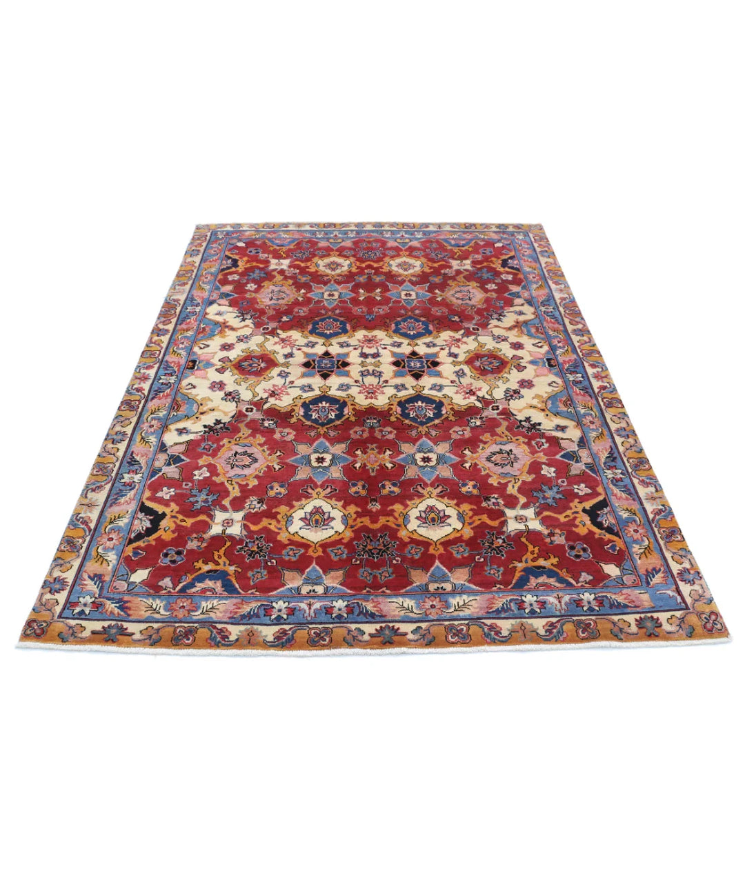 Indian Agra Rug 5' 0" x 7' 0" Hand-Knotted | No. AT88080