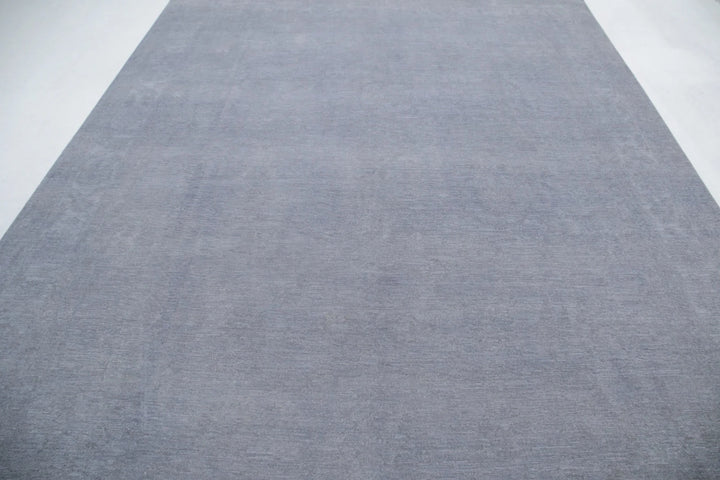 Grey Afghan Overdye Rug 8' 8" x 11' 5" Hand-Knotted | No. AT88099