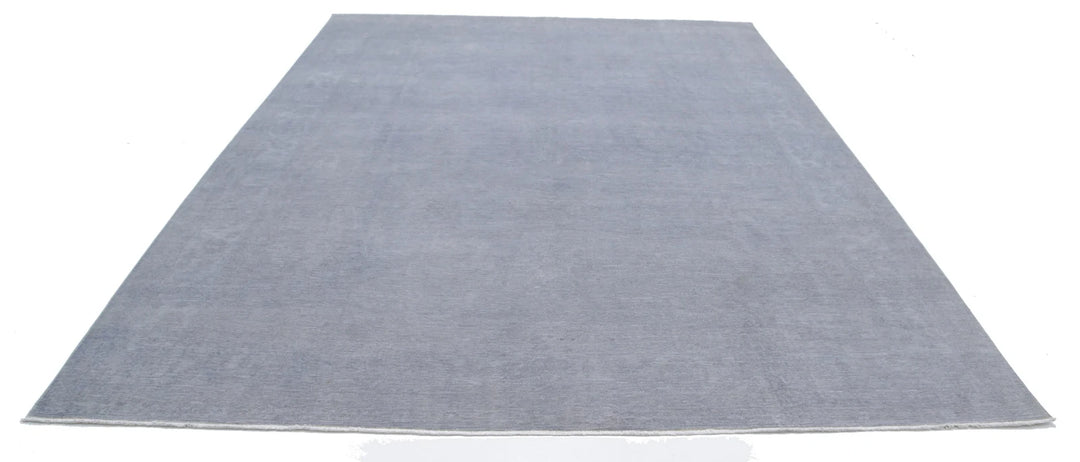 Grey Afghan Overdye Rug 8' 8" x 11' 5" Hand-Knotted | No. AT88099