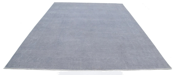 Grey Afghan Overdye Rug 8' 8" x 11' 5" Hand-Knotted | No. AT88099