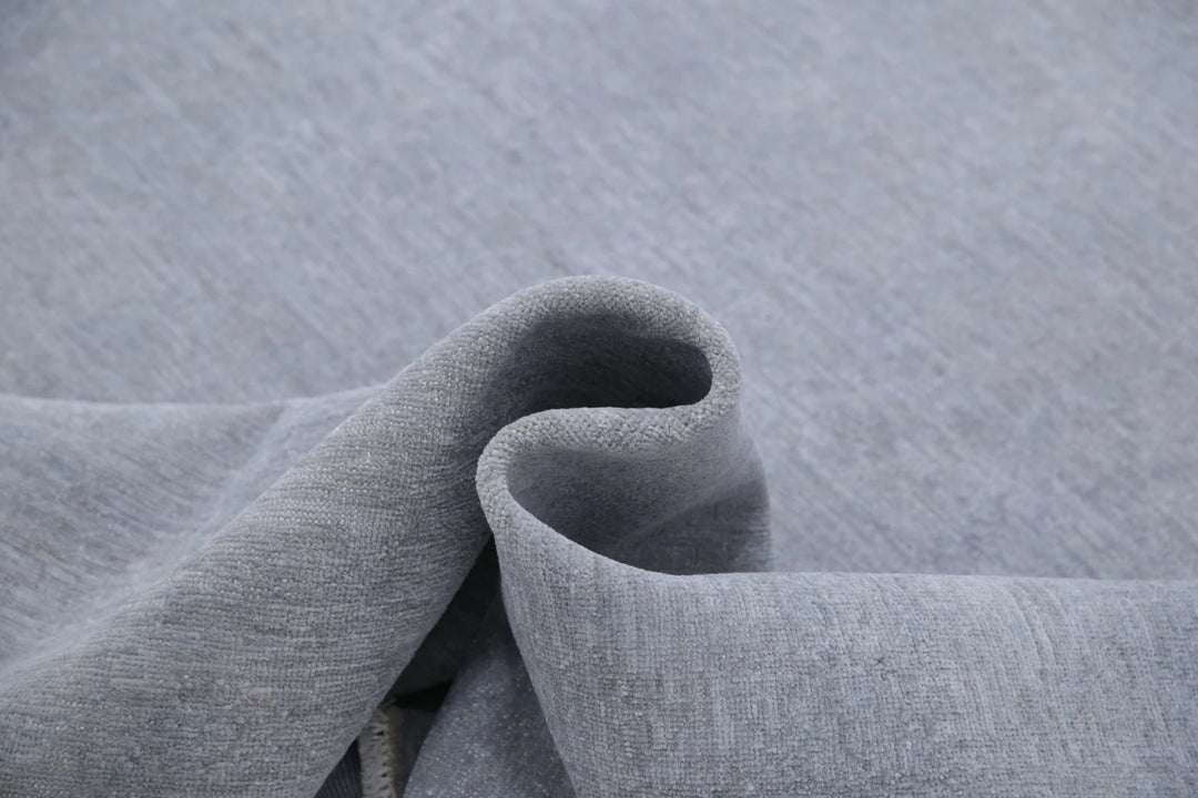 Grey Afghan Overdye Rug 8' 8" x 11' 5" Hand-Knotted | No. AT88099