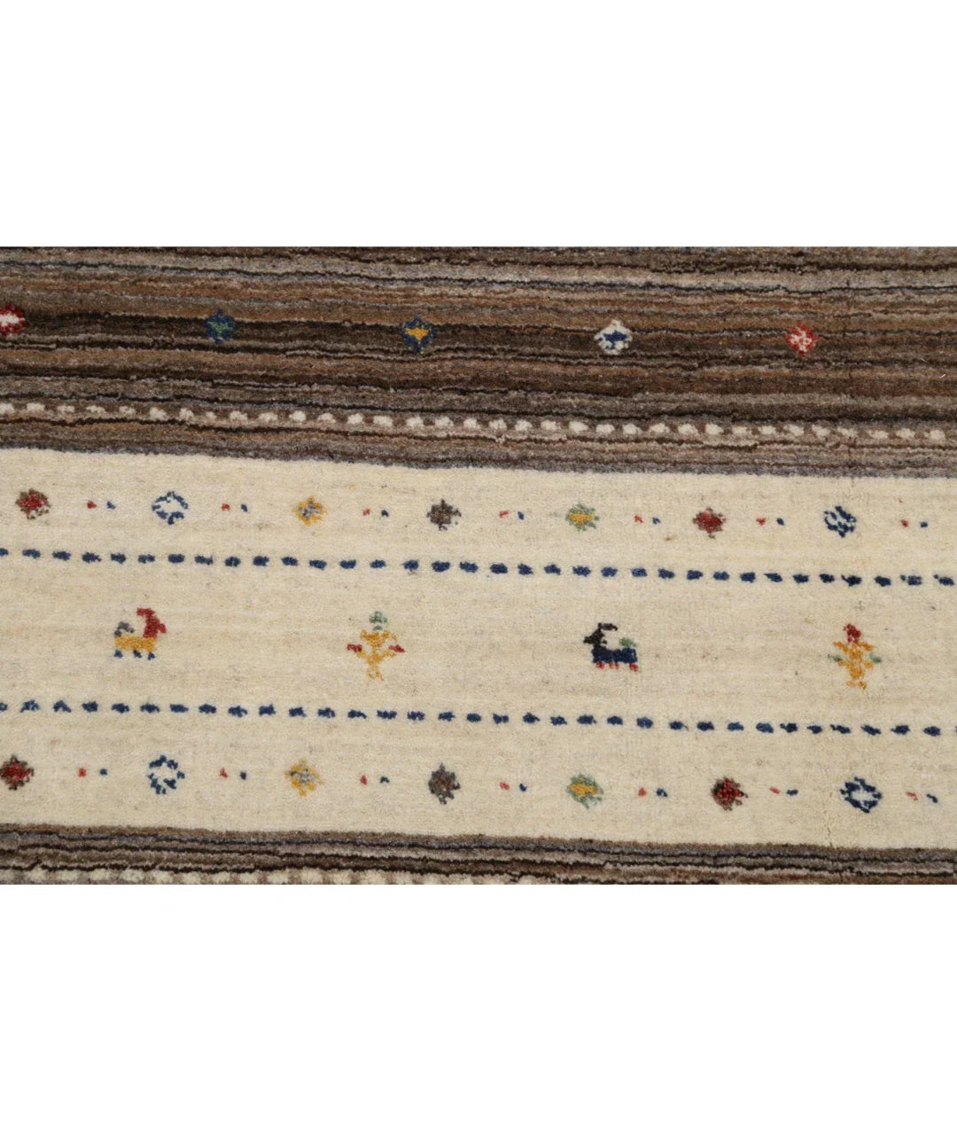 Ivory Indian Oriental Rug 6' 7" x 9' 9" Hand-Knotted | No. AT88160