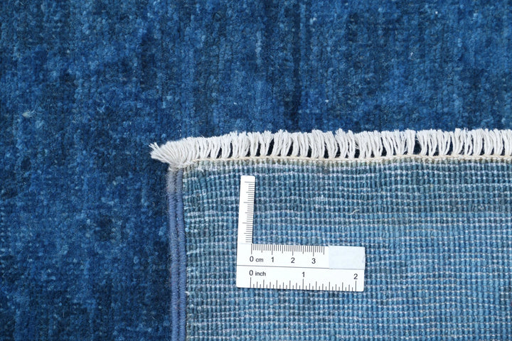 Blue Afghan Overdye Rug 5' 11" x 9' 9" Hand-Knotted | No. AT88186