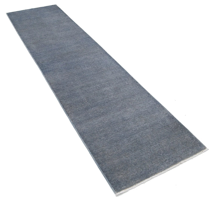 Grey Afghan Overdye Rug 2' 4" x 10' 0" Hand-Knotted | No. AT88235