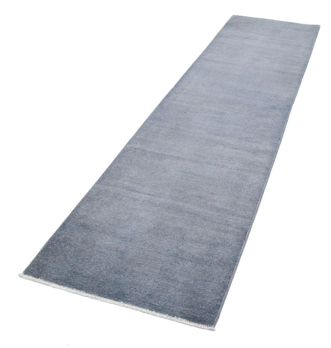 Grey Afghan Overdye Rug 2' 4" x 10' 0" Hand-Knotted | No. AT88235