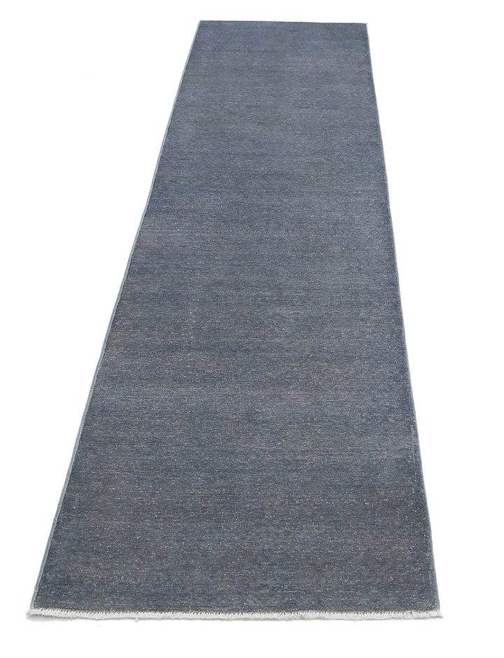 Grey Afghan Overdye Rug 2' 4" x 10' 0" Hand-Knotted | No. AT88235