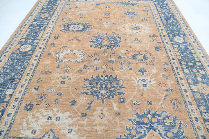 Afghan Oushak Rug 9' 1" x 11' 8" Hand-Knotted | No. AT88236