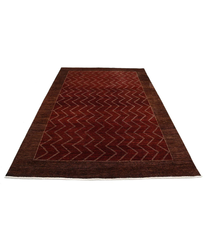 Multicolor Afghan Oriental Rug 6' 4" x 8' 10" Hand-Knotted field