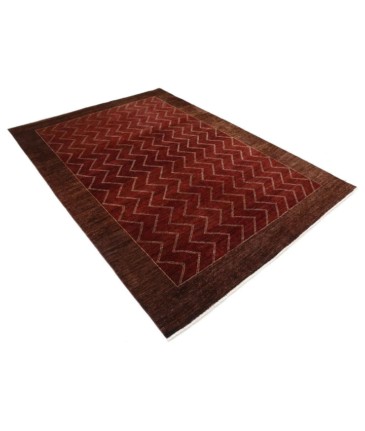 Multicolor Afghan Oriental Rug 6' 4" x 8' 10" Hand-Knotted | No. AT88276